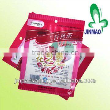 Customized print three side-sealed laminated bag for tea