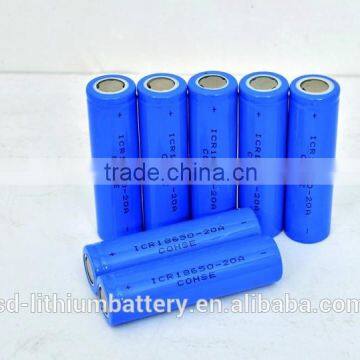 cylindrical 18650 li-ion battery with 2000mah 3.7v long lifespan