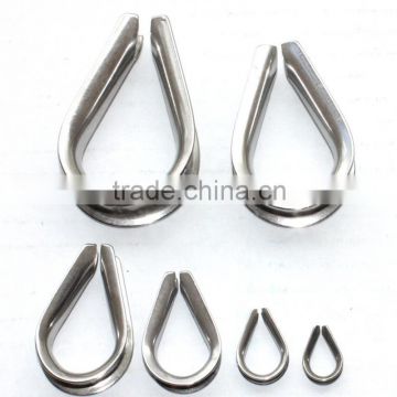 U style stainless steel thimble creating reinforced coop in wire rope