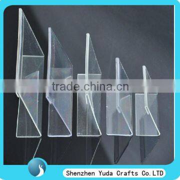 different size clear acrylic table tag stand L-shaped transparent acrylic organic glass commodity price tag plastic table card