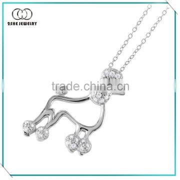 Custom animal poodle shaped jewellery pendant necklace