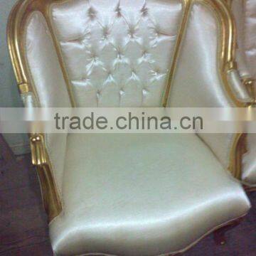 Pearl white french armchair