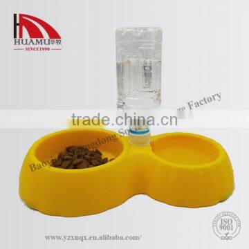 Cat Bowl With Drinker in Yellow 300*170*65 mm photo-3