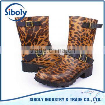 Colors lace printing PVC short Martin leopard rain boots,transparent martin shoes