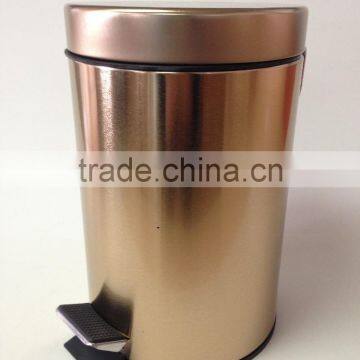 Golden flat cover garbage bin