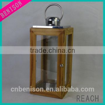 High Quality Wood Lantern LED Garden Lantern 201 Stainless Steel