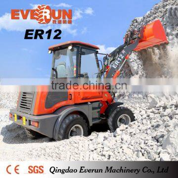 Everun Brand 1.2 Ton Farm Mini Wheel Loader with Snow Bucket