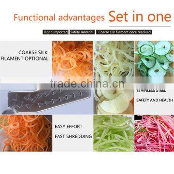 GW2 Good Quality Hand Operated Tri-Blade Vegetable Spiral Slicer, Vegetable Cutter, Speedy Chopper photo-2