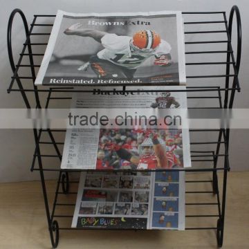 Vintage Mid Century Modern Wire Rack Record Holder Magazine Metal Stand Table