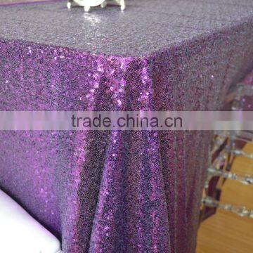 New Cheap Hot Sale Fancy 100% Polyester Embroidery Metallic Sequence Wedding Silver Sequin Table Cloth photo-5