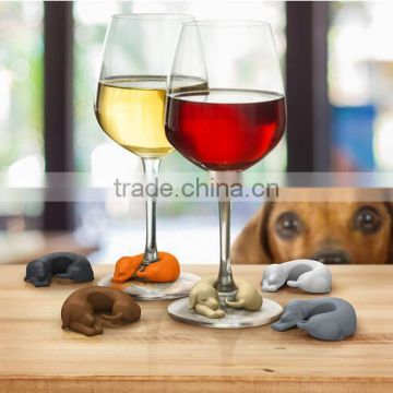 Silicone Dachshund Dog Wine Glass Markers