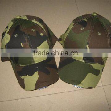 custom camo baseball cap/led light camouflage cap