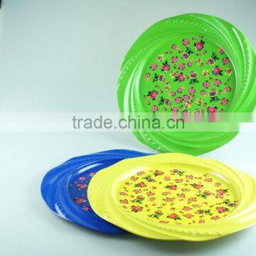 high quality white ceramic dinner plate ,printing plate with three colors for wholesale