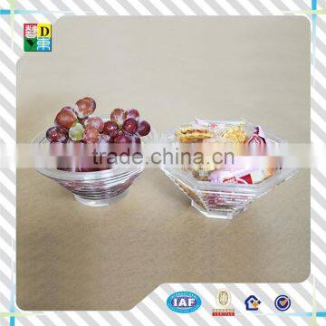 Hot sale simple acrylic clear fruit compote/modern deisgn fashion acrylic round dish for fruits for hotel use China