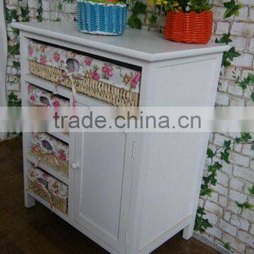 Country Style Modern Design Tall White Wooden Cabinet With 4drawer and One Door photo-4