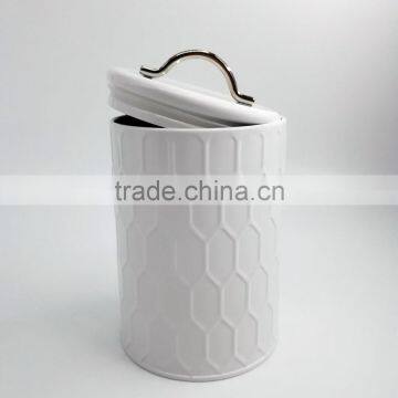 Powder-Coated Retro Metal Embossed Dianond Tea Coffee Sugar Storage Canister,Bread Bin,Cake Tin photo-6