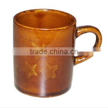 6cm Light Brown Straight Type Ceramic Water Mugs