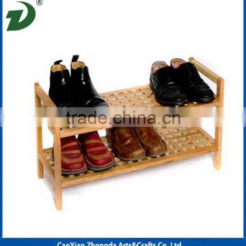 High Quality 2 Tiers Wooden Shoe Rack photo-5