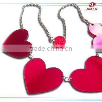 Thansparent Red Heart Laser Cut Acrylic Pendant