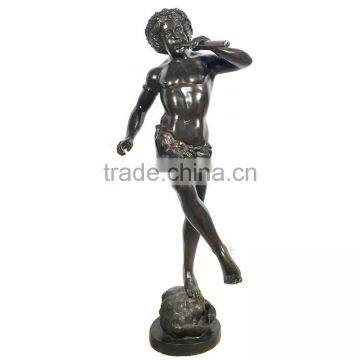 Garden Metal Fountain Sculpture Bronze Boy Playing Flute Statue for Sale photo-2