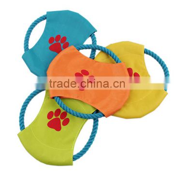 Canvas cotton rope pet dog Frisbee color cotton rope 21cm