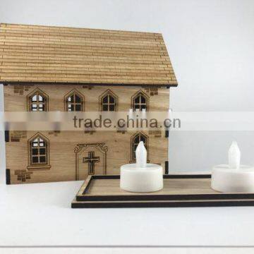 Wooden House Night Light - Tea Light Holder photo-4