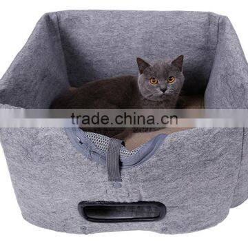 Three Usages Portable Indoor Outdoor Foldable Travel Kitten Beds Cave Cat Carrier Bag photo-4