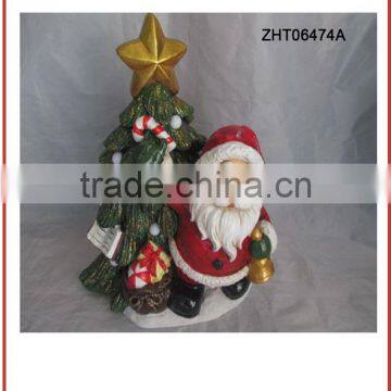 Hand painted Ceramic santa LED Chrismas Decoration