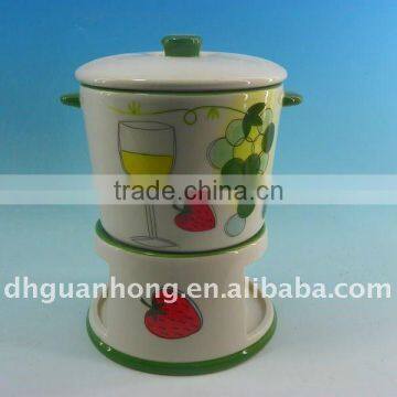 2011 Double Colorful Fruit Ceramic Candle Holder