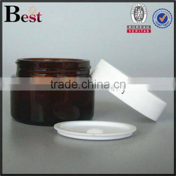 Hot Products Cosmetics High Quality 30g Glass Jar Cost Price Straight Round Amber Glass Jar With White Lid China Suppliers photo-2