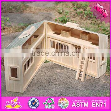 2016 New Design Children Miniature Toys Wooden Toy Horse Stable W06A166 photo-2