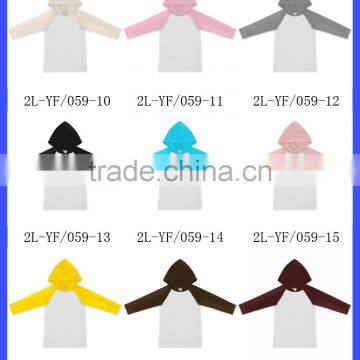 2016 Newest Design Baby Hoodie Long Sleeve Pullover Tops Soft Cotton Baby Raglan Hoody