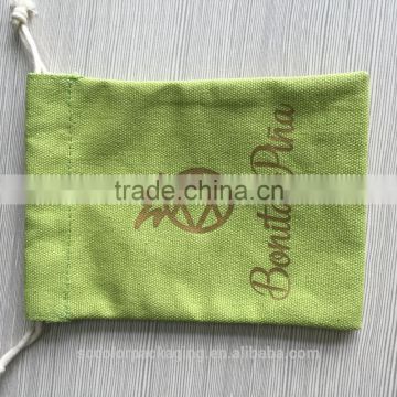 customized classical green color gragrance dust drawstring bag with logo golden