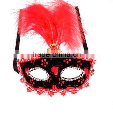 Red and black party ballroom eye mask M5118