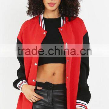 fabric for sweatshirt japanese girl Boyfriend Varsity oversized Jacket long baseball coats ladies blazer designs hoody