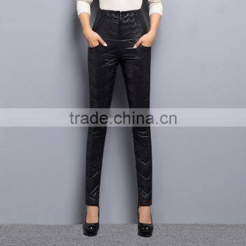 Warm Down Pants High-waisted Down Wadded Trousers photo-2