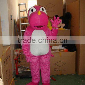 short plush fabric pink dragon mascot costume