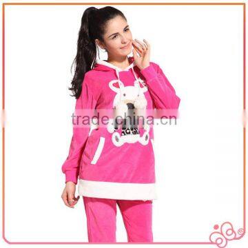 wholesale fashion new design winter comfortable velvet cheap woman funny pajamas