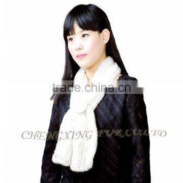 CX-S-82H Best Prices OEM Design Stock Fashion Knitted Mink Fur Ladies Scarf photo-6