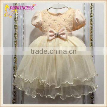 New design flower girl dress 2015 fashion kids party wear girl dress wholesale