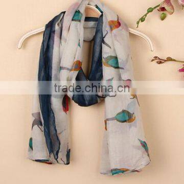 fashion design wholesale women birds print scarf