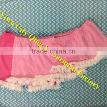 Hot Sale Baby Boutique Outfit with Ruffles Toddler Girls Solid Color Cotton Bloomers Shorts Kids Panties