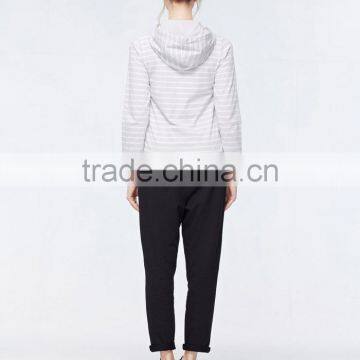 100% Cotton Long Sleeve Stripe Zip Hoodies photo-3