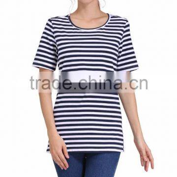 Wild Short Sleeve Nursing Clothes Small Fresh Breastfeeding Clothing Cotton Maternity Mother Outdoor Tops photo-4