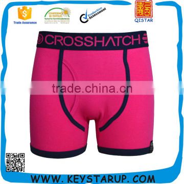 Fashion Newest 100% Cotton Pure Pink Color Boxer Shorts for Men