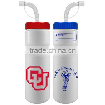 USA Made 20 oz Bike Bottle With Straw Lid - BPA-free, FDA compliant and comes with your logo