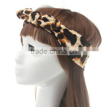 Fashion Zebra And Leopard Cotton Elastic Headband,Bow Knot Headband photo-2