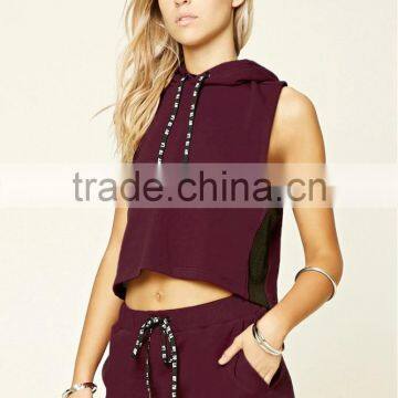 Fashion Sleeveless Tops Outwear Sweatshirt Women Slim Fit Hoodie photo-3