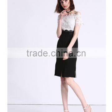 Factory Customized Unique One Shoulder Sexy High Grade Lace Stitching Elegant Fringed Design Pertty Party Dress photo-4