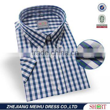 Pure cotton plaid t shirts for men fancy t shirt wide neck men